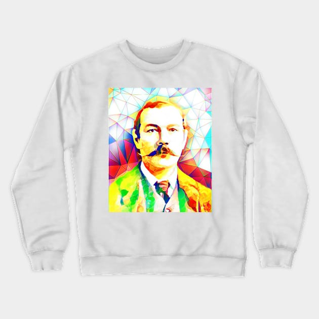 Arthur Conan Doyle Colourful Portrait | Arthur Conan Doyle Artwork Crewneck Sweatshirt by JustLit